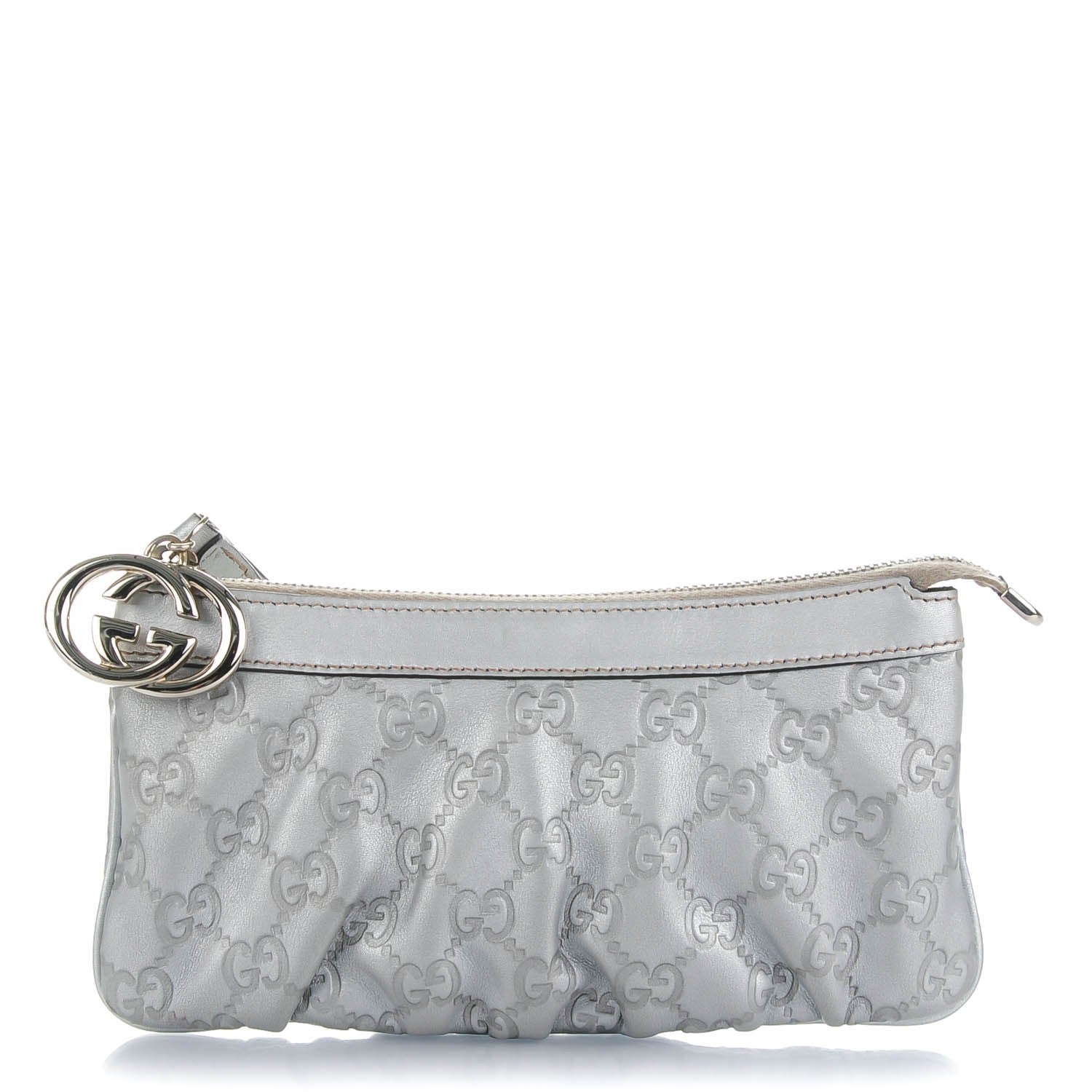 Gucci Guccissima New Britt Wristlet Silver 1 of 7