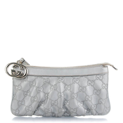 Gucci Guccissima New Britt Wristlet Silver 1 of 7