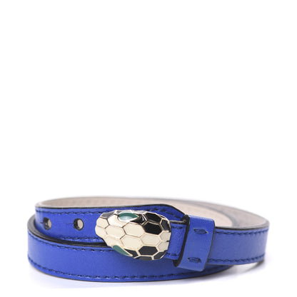 Bulgari Calfskin Forever Serpenti Double Coil Bracelet Blue 1 of 5