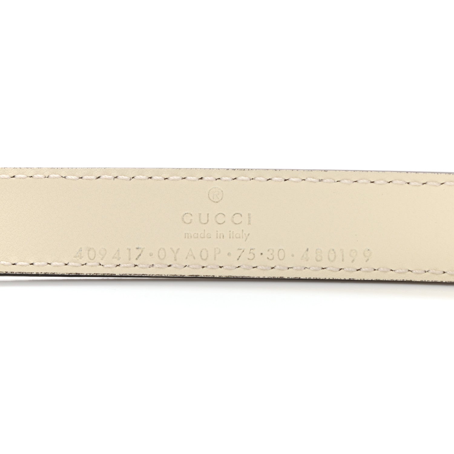 Gucci Calfskin Double G 20mm Belt 75 30 Mystic White 3 of 6