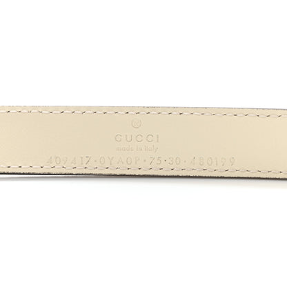 Gucci Calfskin Double G 20mm Belt 75 30 Mystic White 3 of 6