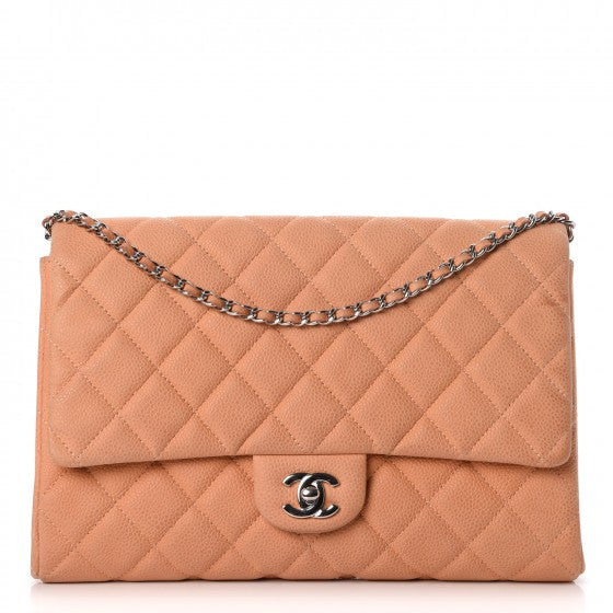 Chanel Iridescent Caviar Clutch with Chain Flap Beige 1 of 9