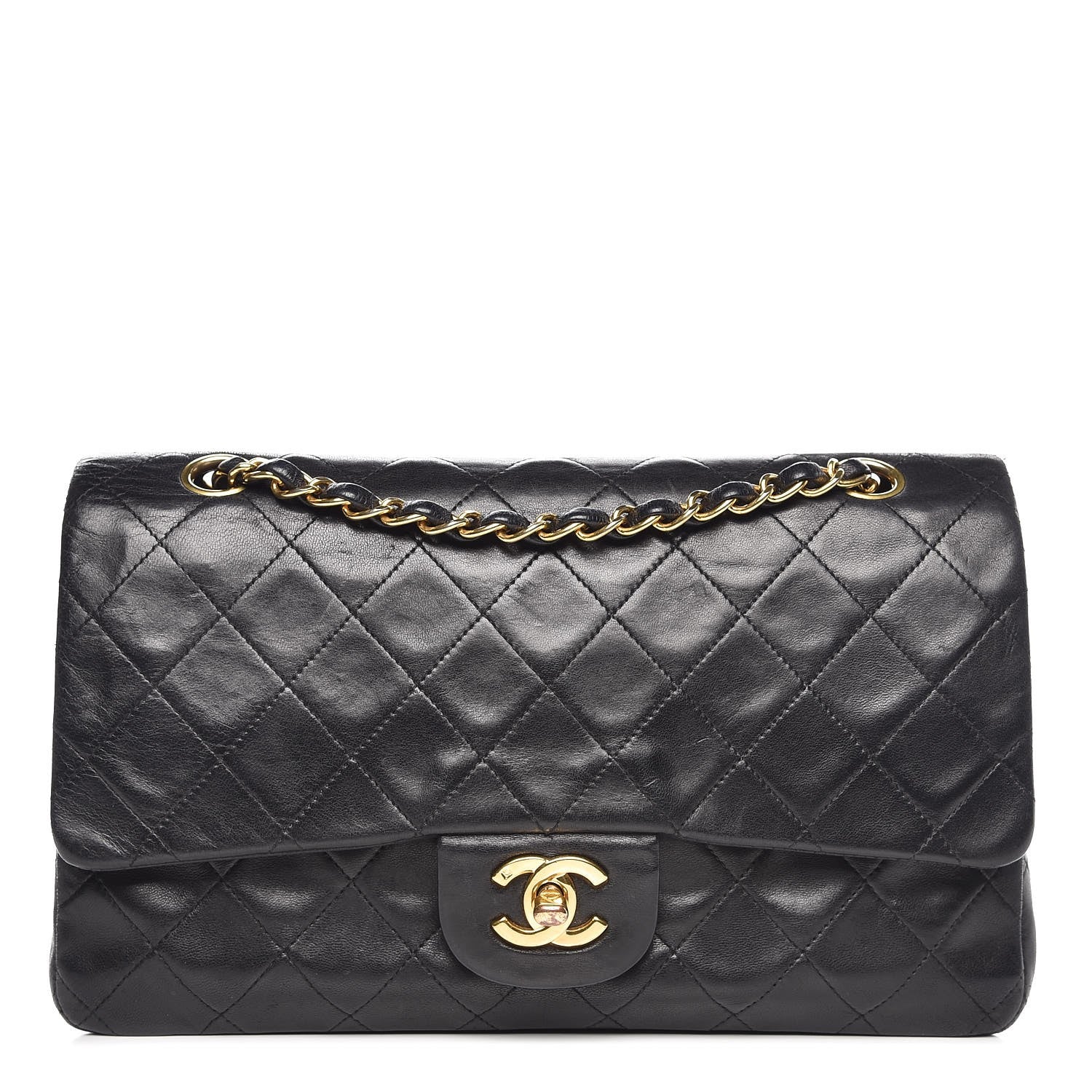 Chanel Lambskin Quilted Medium Double Flap Black 1 of 20