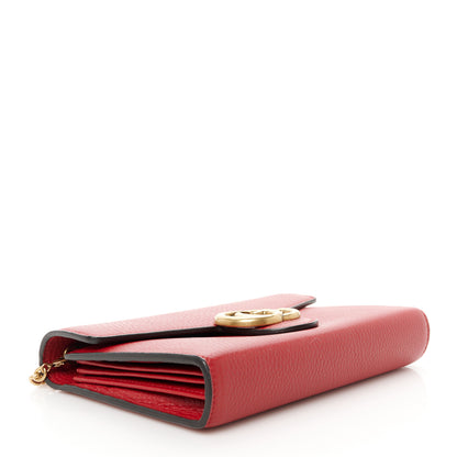Gucci Calfskin GG Marmont Chain Wallet Vulcanic Red 4 of 11