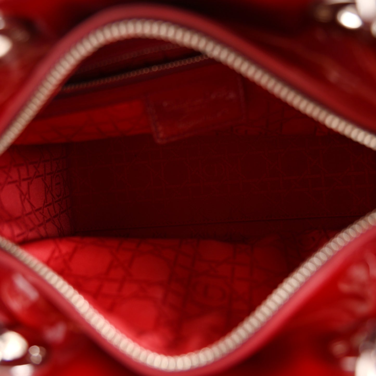 Patent Cannage Medium Lady Dior Burgundy Red