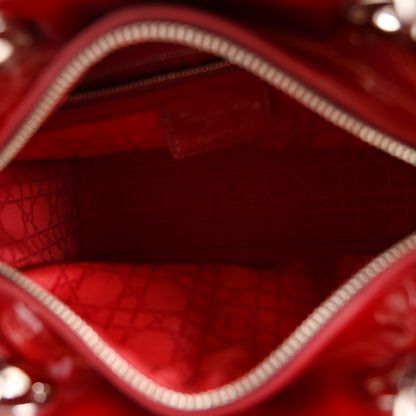 Christian Dior Patent Cannage Medium Lady Dior Burgundy Red 5 of 10