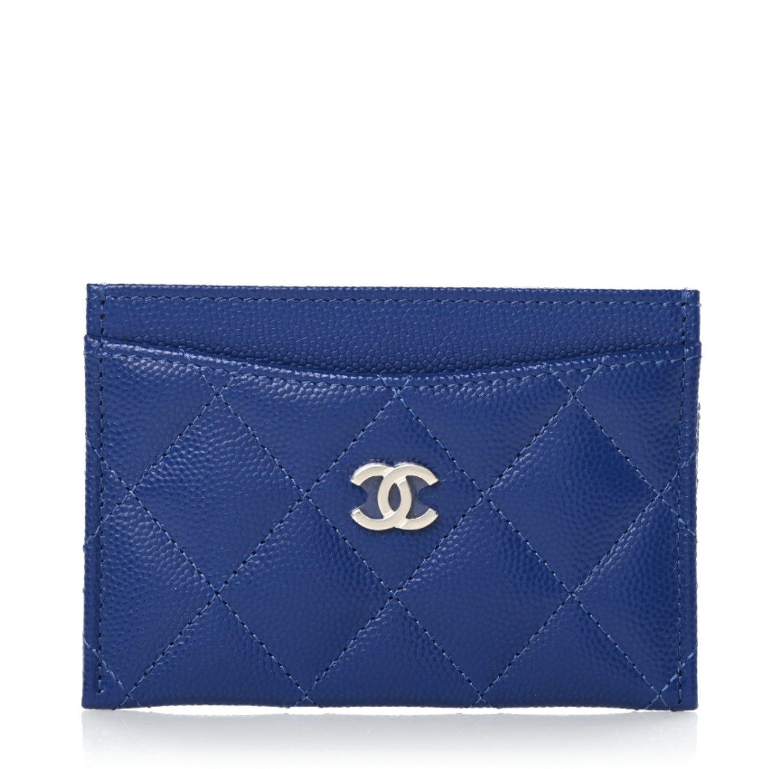 Chanel Caviar Quilted Card Holder Blue 1 of 9