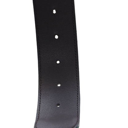 Gucci Nylon Textured Dollar Calfskin Double G Web 40mm Belt 80 32 Green Red Dark Cocoa 4 of 5
