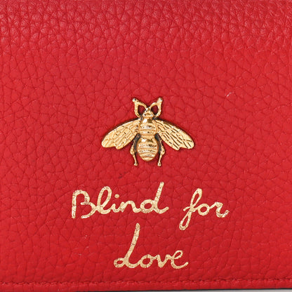 Gucci Pebbled Calfskin Animalier Card Case Red 8 of 8