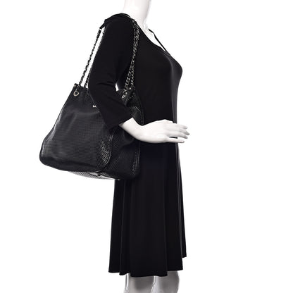 Chanel Calfskin Perforated Up In The Air Tote Black 2 of 14