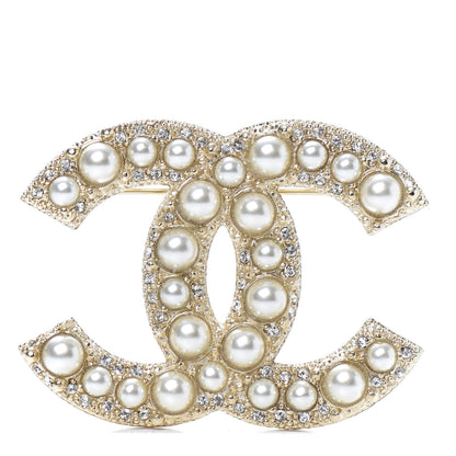 Chanel Pearl CC Brooch Light Gold 1 of 4