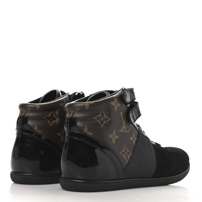 Louis Vuitton Suede Patent Monogram Move Up Sneakers 36.5 Black 5 of 8