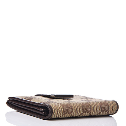 Gucci Monogram Metal Bar Compact Flap Wallet Dark Brown 4 of 9