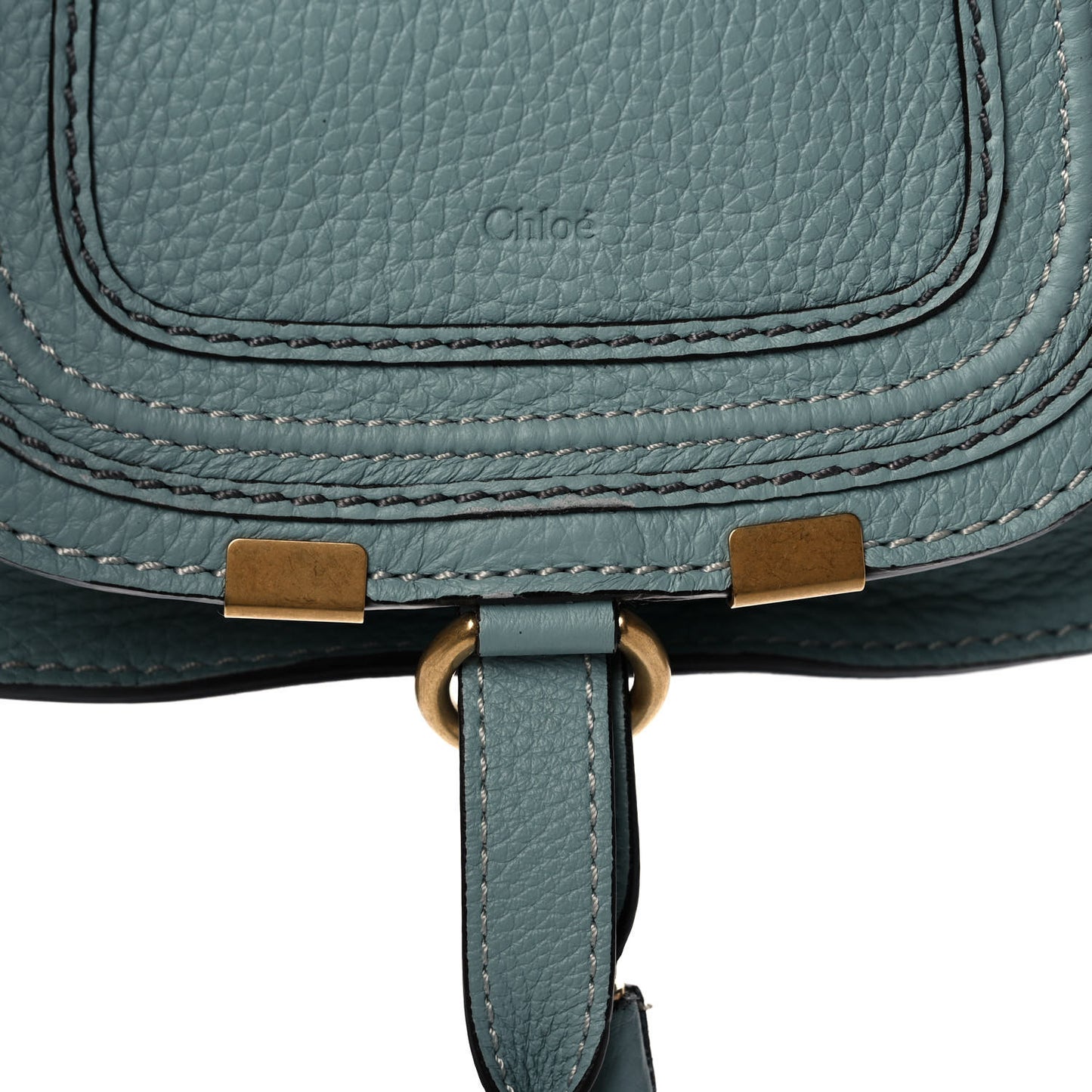 Calfskin Mini Marcie Satchel Mint Blue