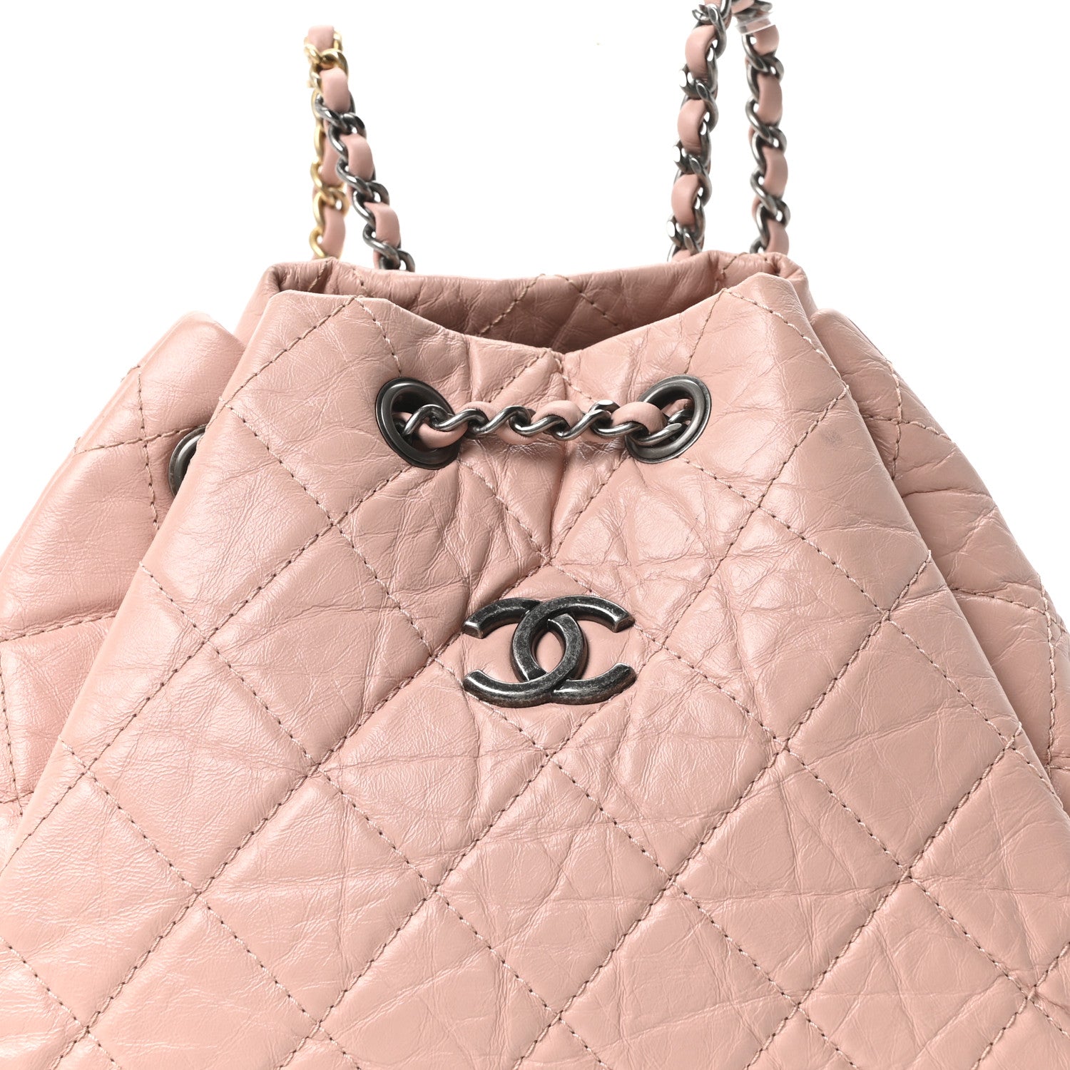 Chanel Aged Calfskin Quilted Small Gabrielle Backpack Pink 8 of 10