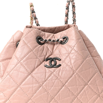 Chanel Aged Calfskin Quilted Small Gabrielle Backpack Pink 8 of 10