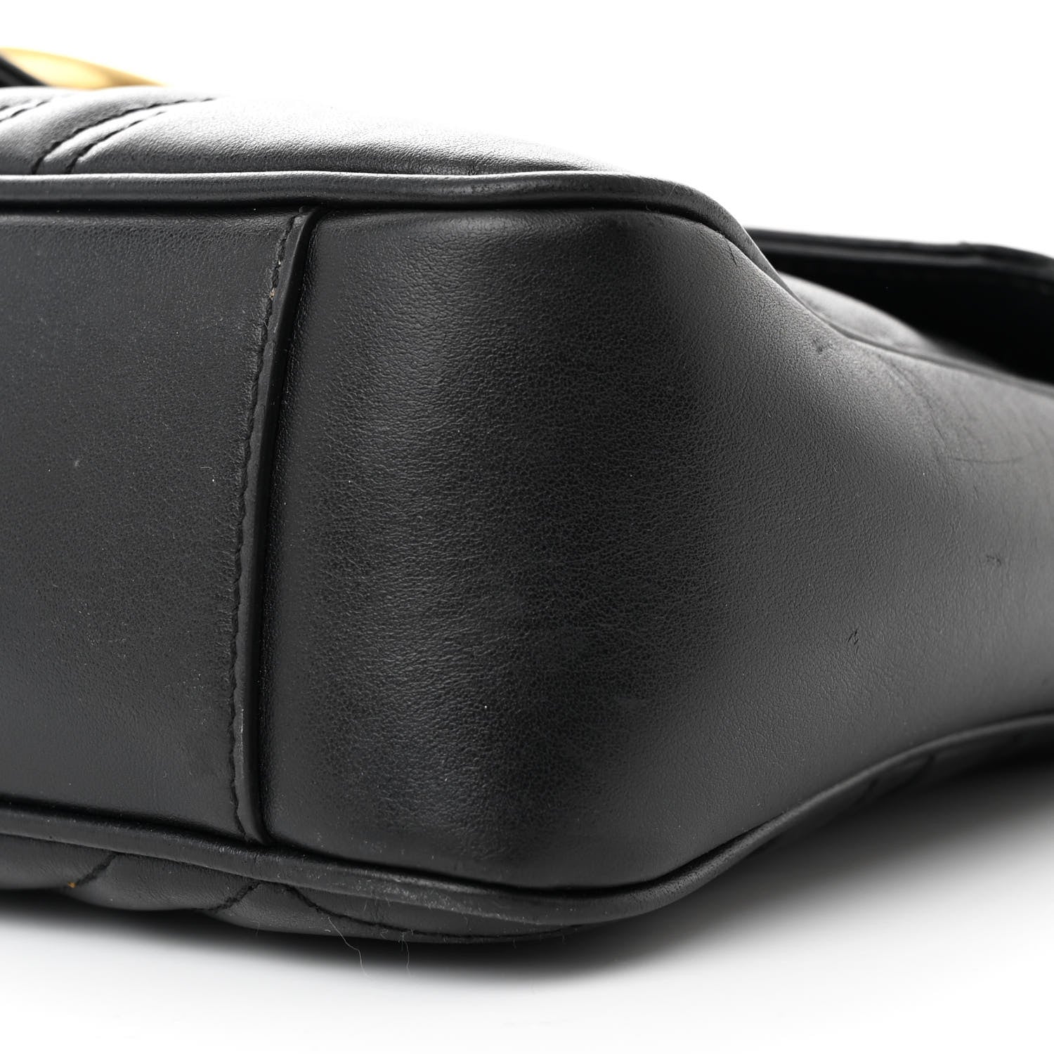 Gucci Calfskin Matelasse Medium GG Marmont Shoulder Bag Black 10 of 11