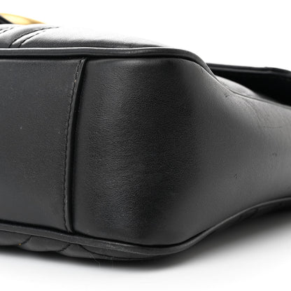 Gucci Calfskin Matelasse Medium GG Marmont Shoulder Bag Black 10 of 11