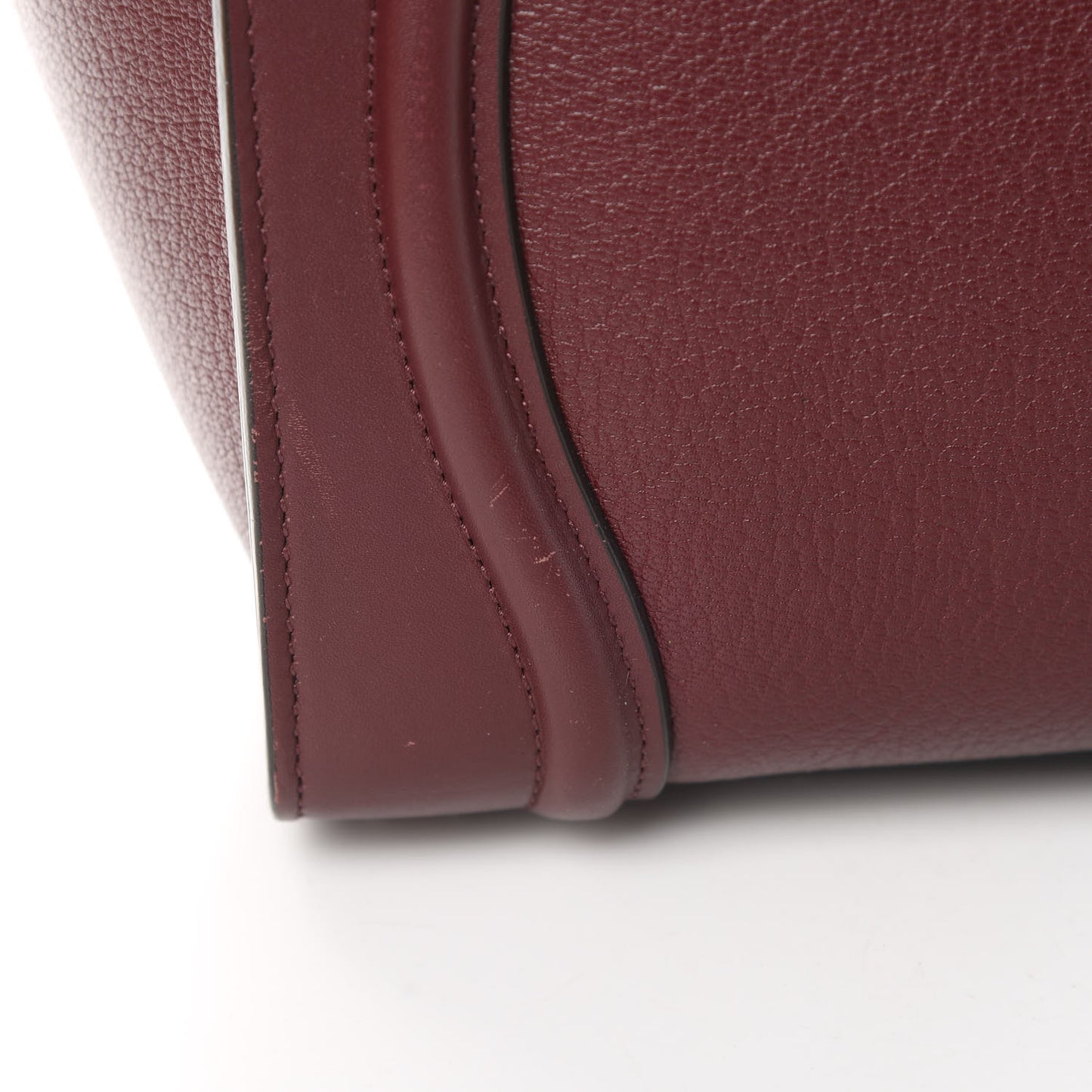 Goatskin Calfskin Micro Luggage Burgundy