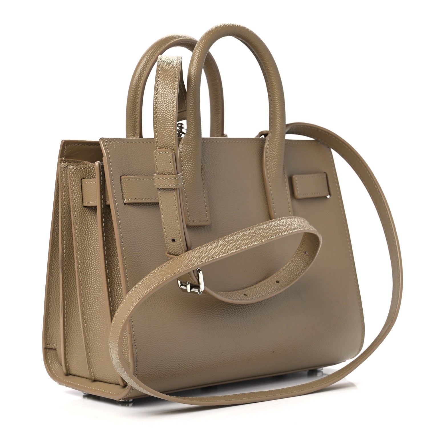 Saint Laurent Grained Calfskin Nano Sac de Jour Dark Beige 3 of 13