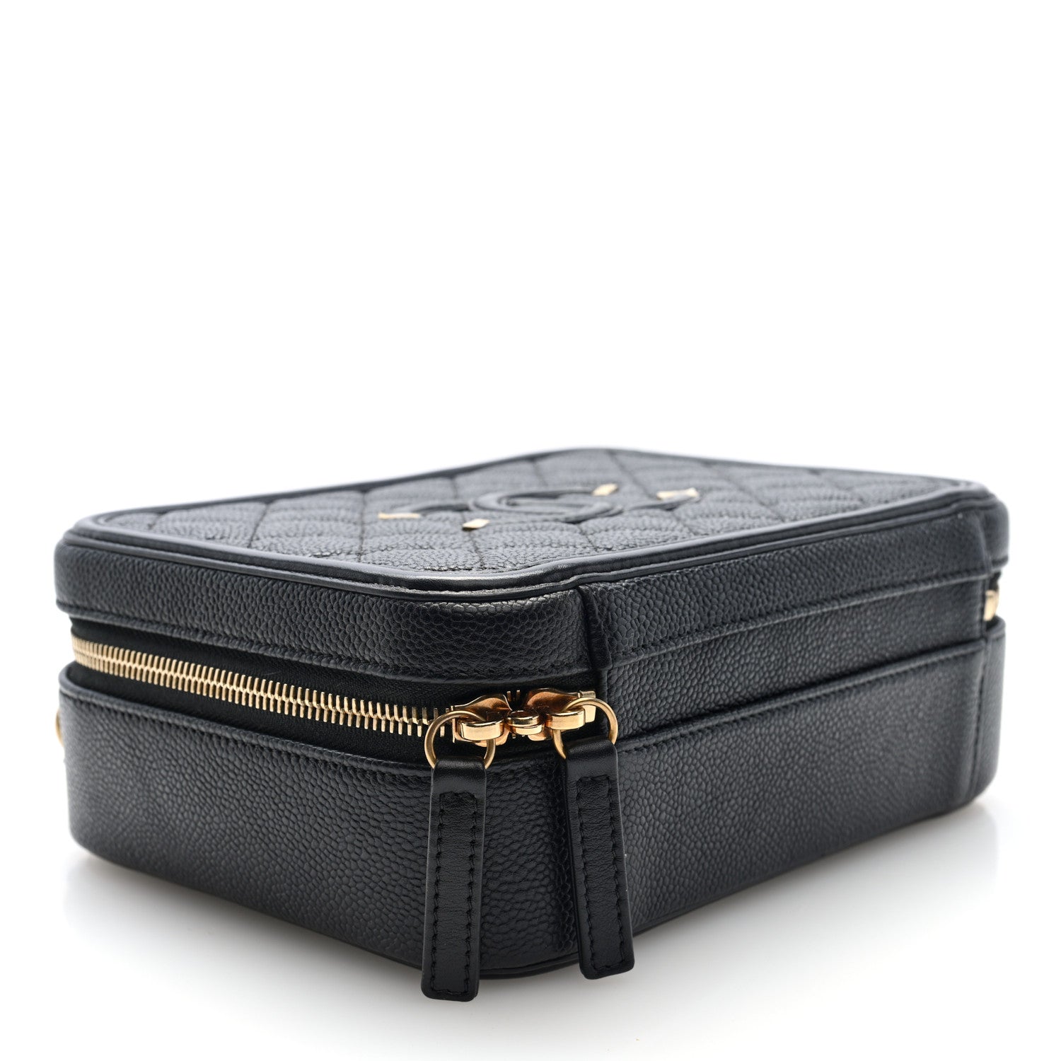 Chanel Caviar Quilted Medium CC Filigree Vanity Case Black 4 of 10
