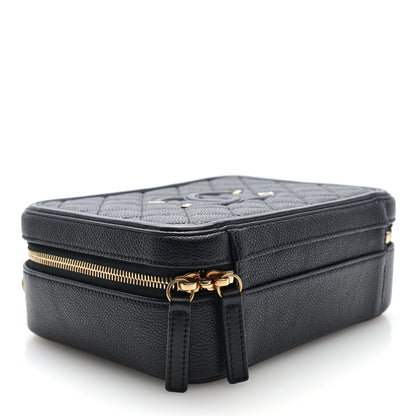 Chanel Caviar Quilted Medium CC Filigree Vanity Case Black 4 of 10