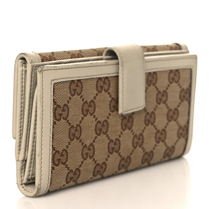 Gucci Monogram Margaux Calfskin Sukey Continental Organizer Wallet Beige Ebony Mystic White 3 of 14