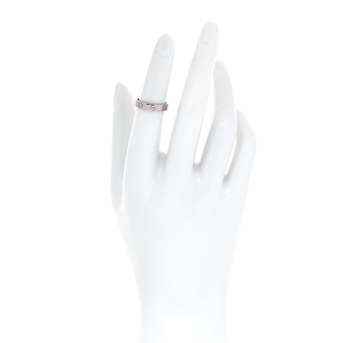 18K White Gold 3.5mm LOVE Wedding Band Ring 49 4.75
