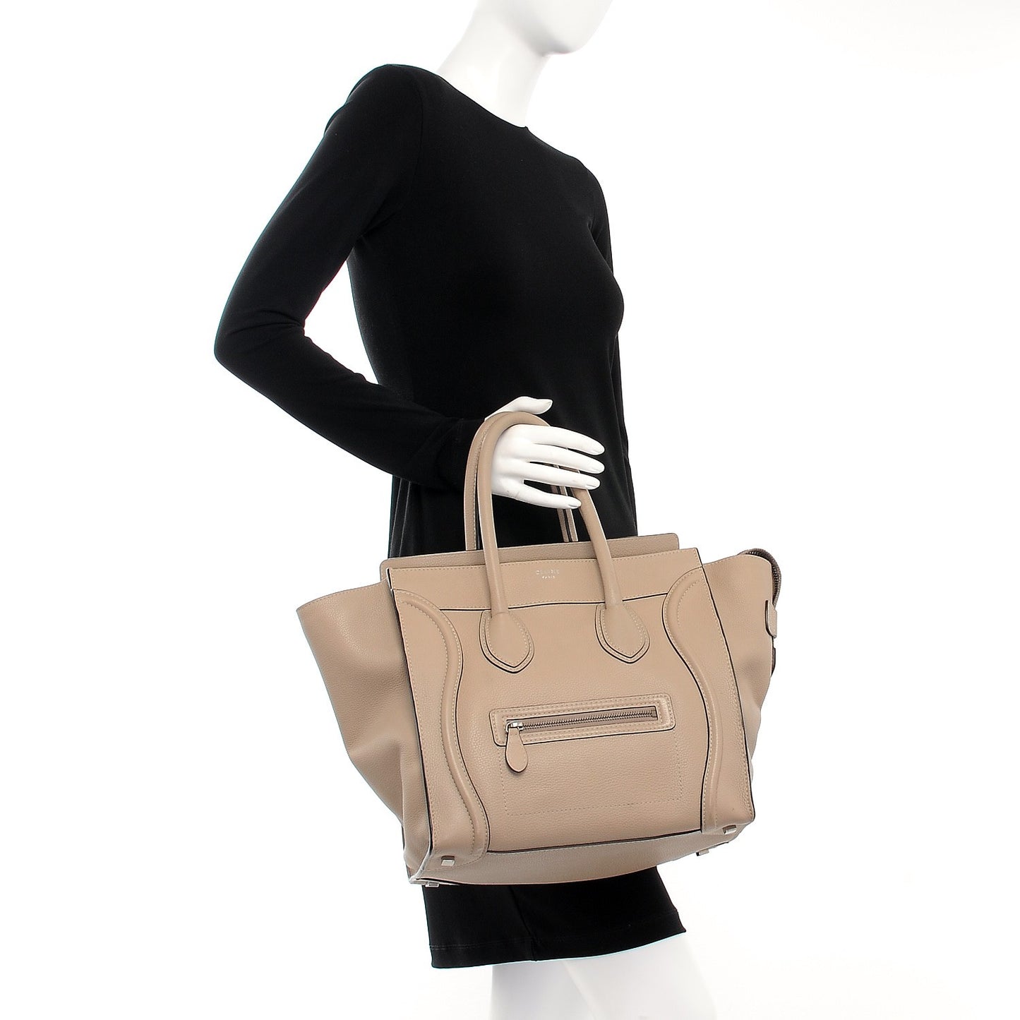 Drummed Calfskin Mini Luggage Dune