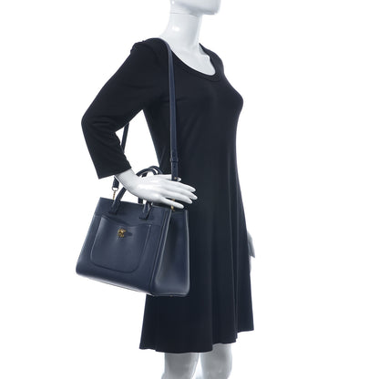 Chanel Grained Calfskin Medium Neo Executive Shopper Tote Navy 2 of 7
