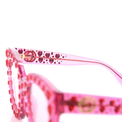Gucci Acetate Crystal Heart GG0116S Sunglasses Fuchsia 6 of 7