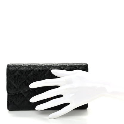 Chanel Caviar Quilted Large Flap Wallet Black 2 of 12