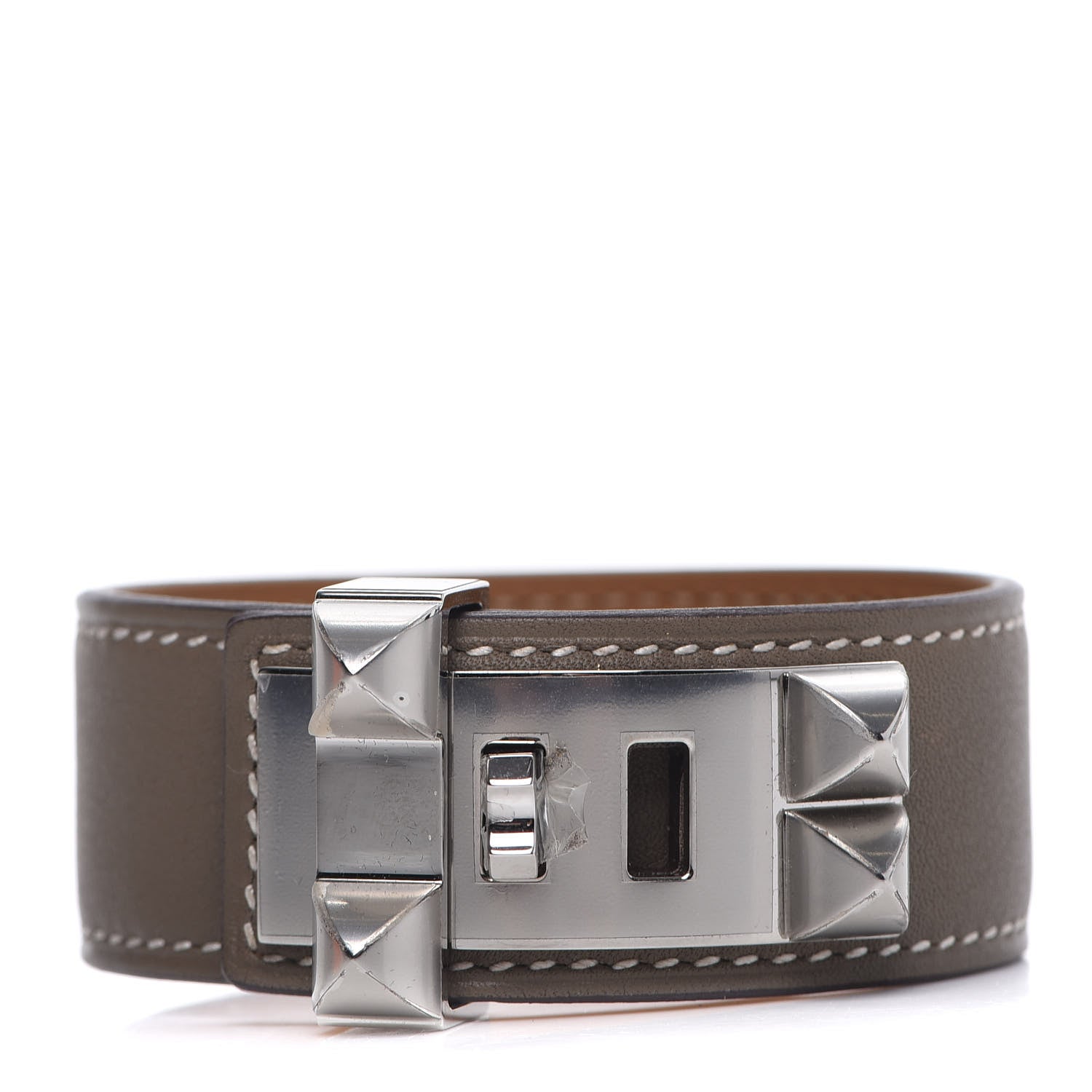 Hermes Swift Collier de Chien CDC 24 Bracelet T3 Etoupe 1 of 7