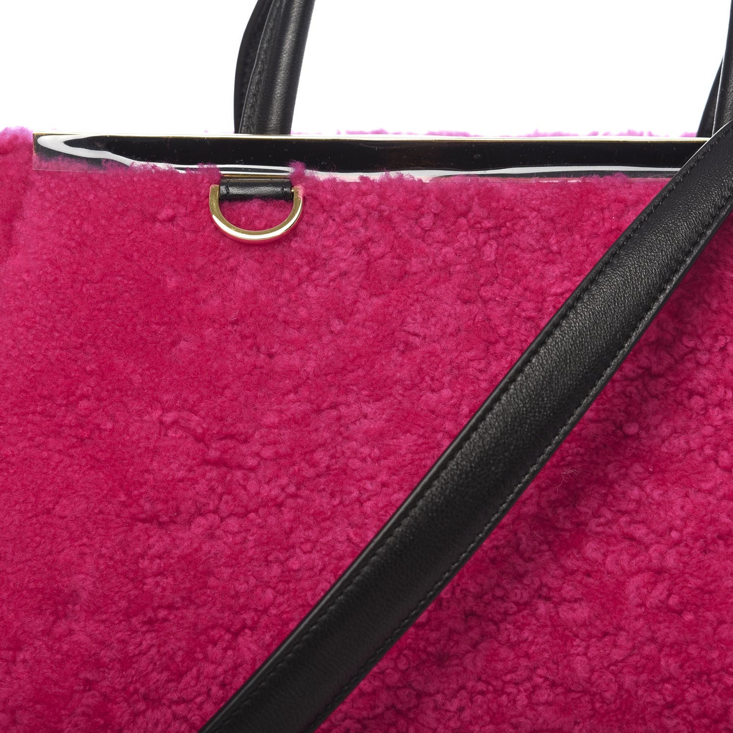 Shearling Nappa Regular 2Jours Shopper Tote Fuxia Black