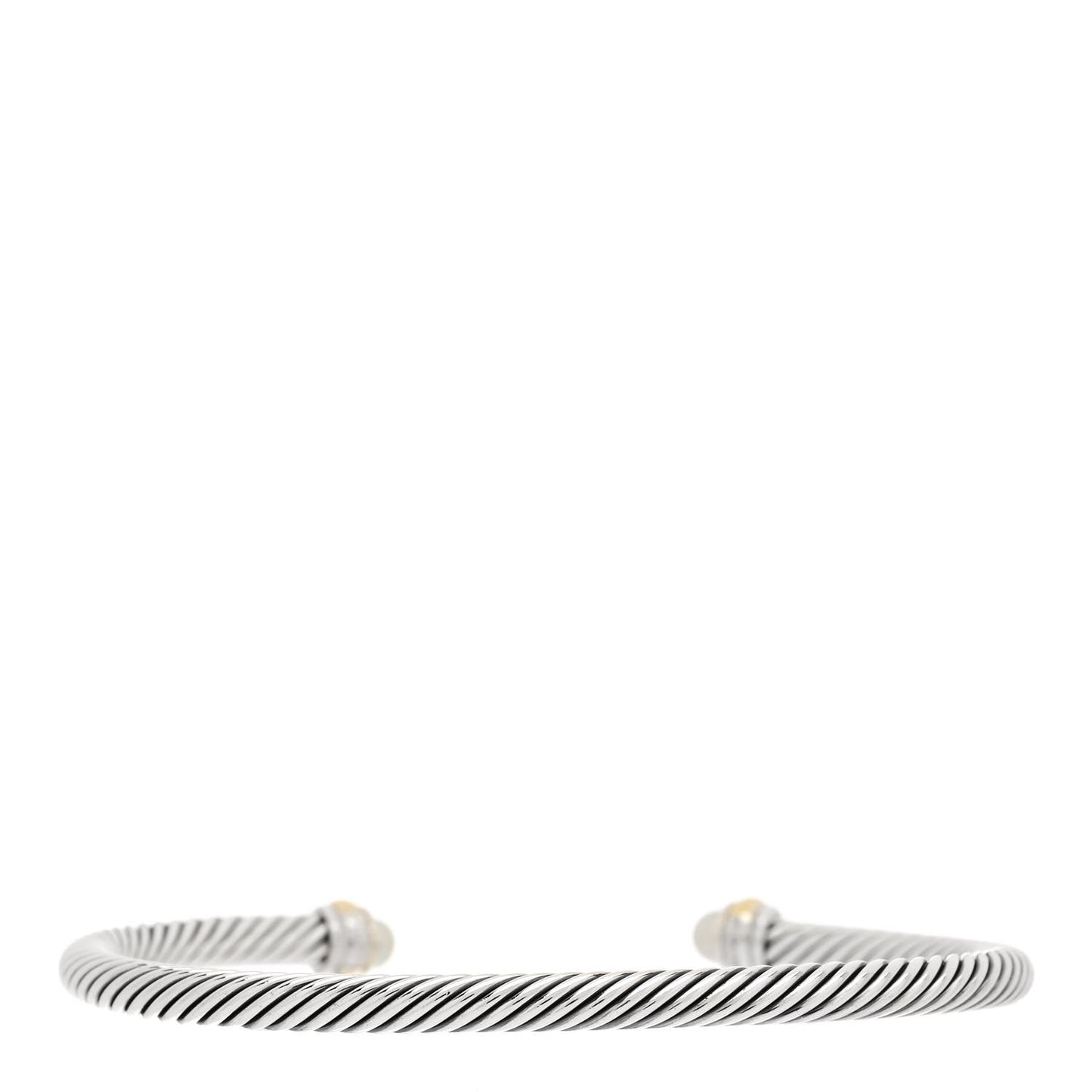 Sterling Silver 18K Yellow Gold Pearl 4mm Cable Classics Bracelet