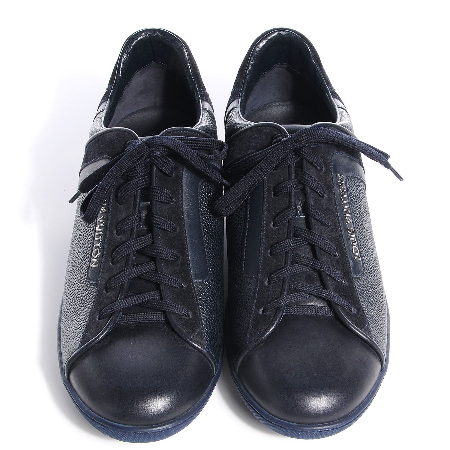 Louis Vuitton Grained Leather Twister Sneakers 38.5 Navy 2 of 7