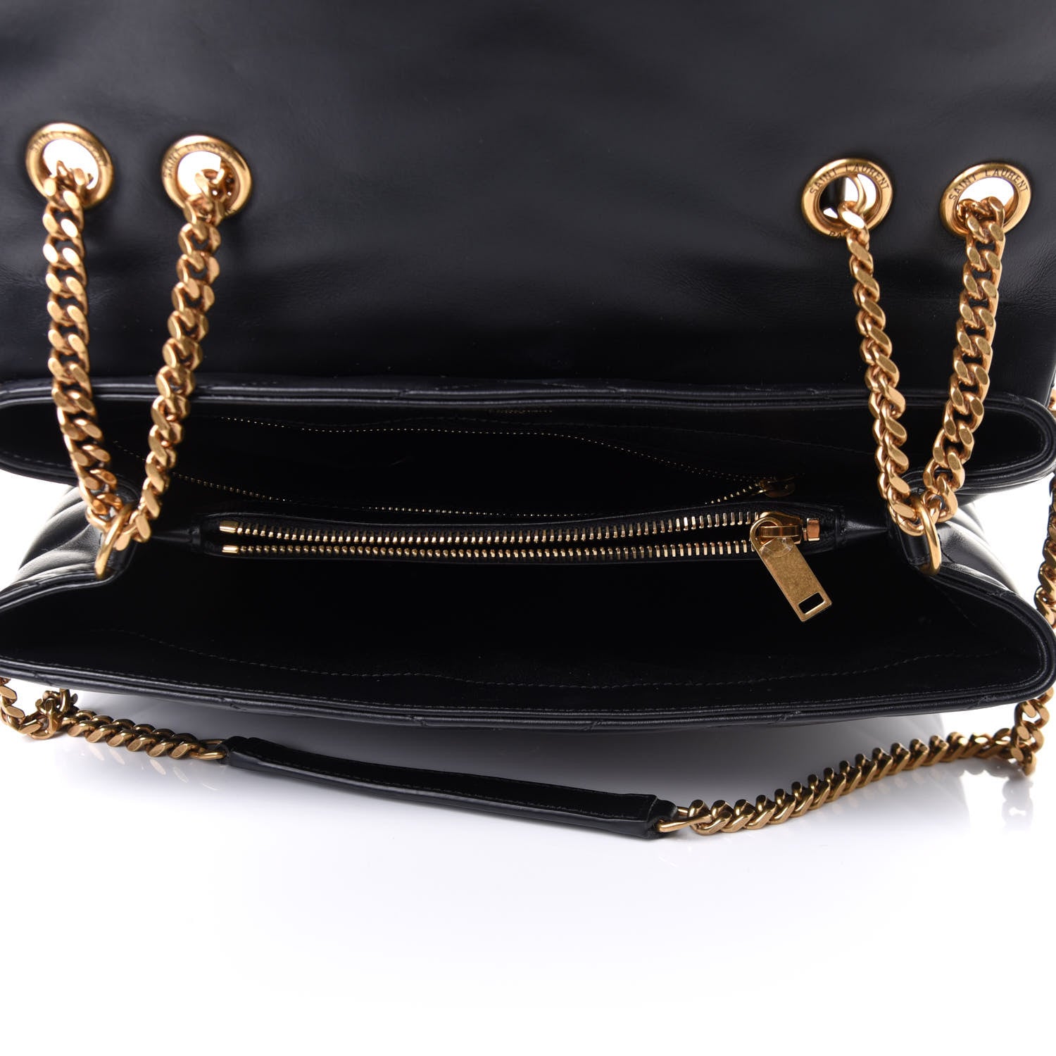 Saint Laurent Calfskin Y Quilted Monogram Medium Loulou Chain Satchel Black 5 of 11