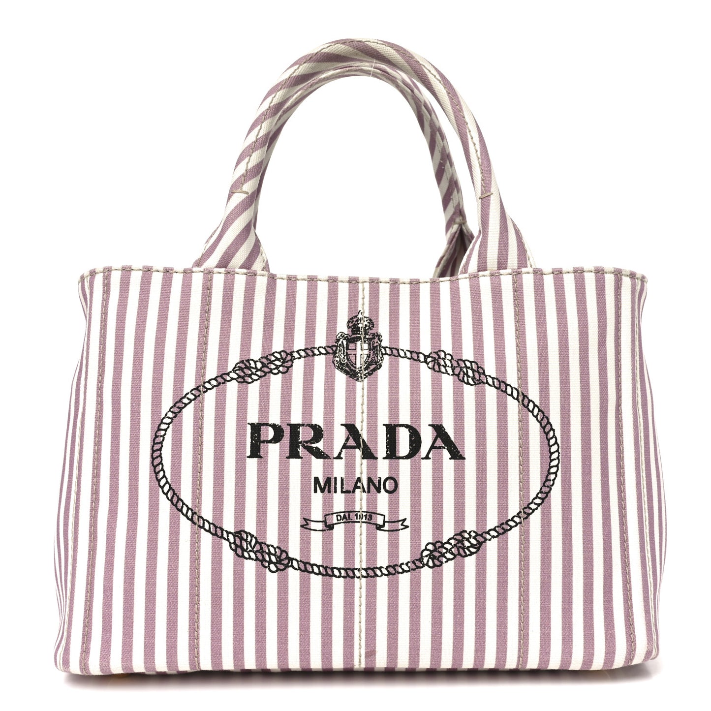 Canapa Striped Small Logo Tote Alabastro