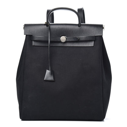 Hermes Toile Vache Calfskin Herbag 39 MM Black 1 of 12