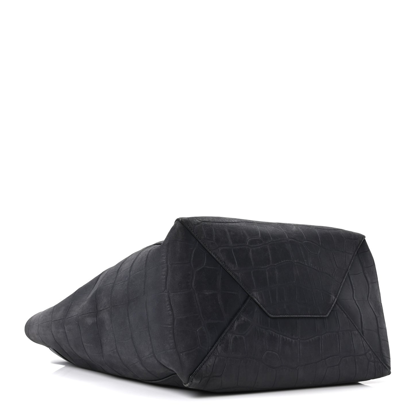 Crocodile Embossed Nubuck Small Belt Cabas Phantom Navy Blue