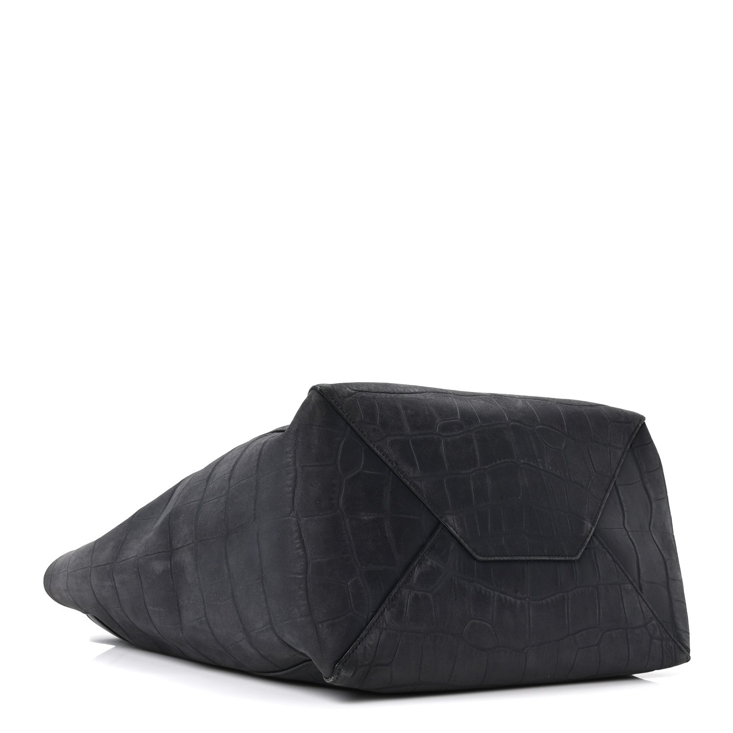Celine Crocodile Embossed Nubuck Small Belt Cabas Phantom Navy Blue 4 of 11