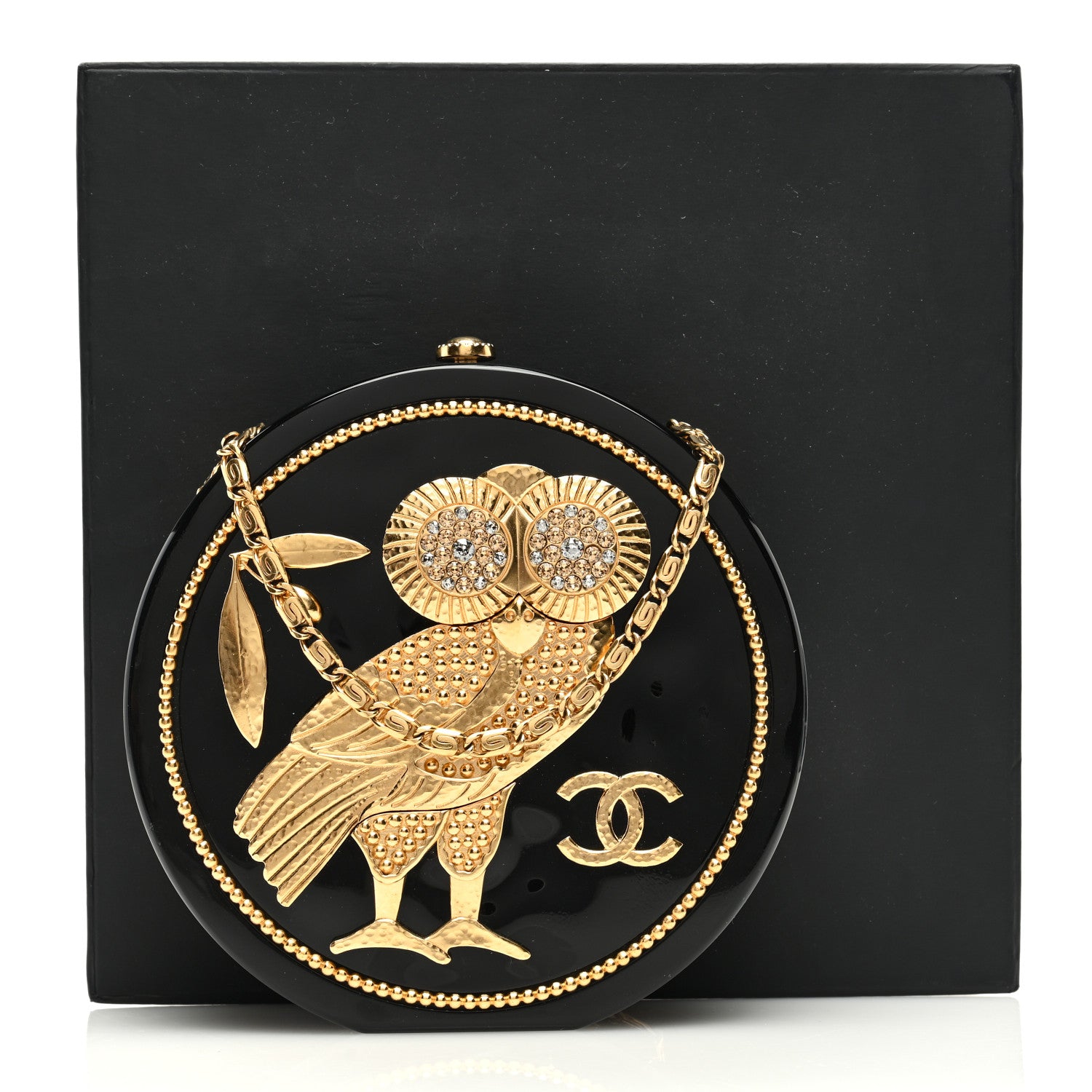 Chanel Resin Crystal CC Owl Black 11 of 11