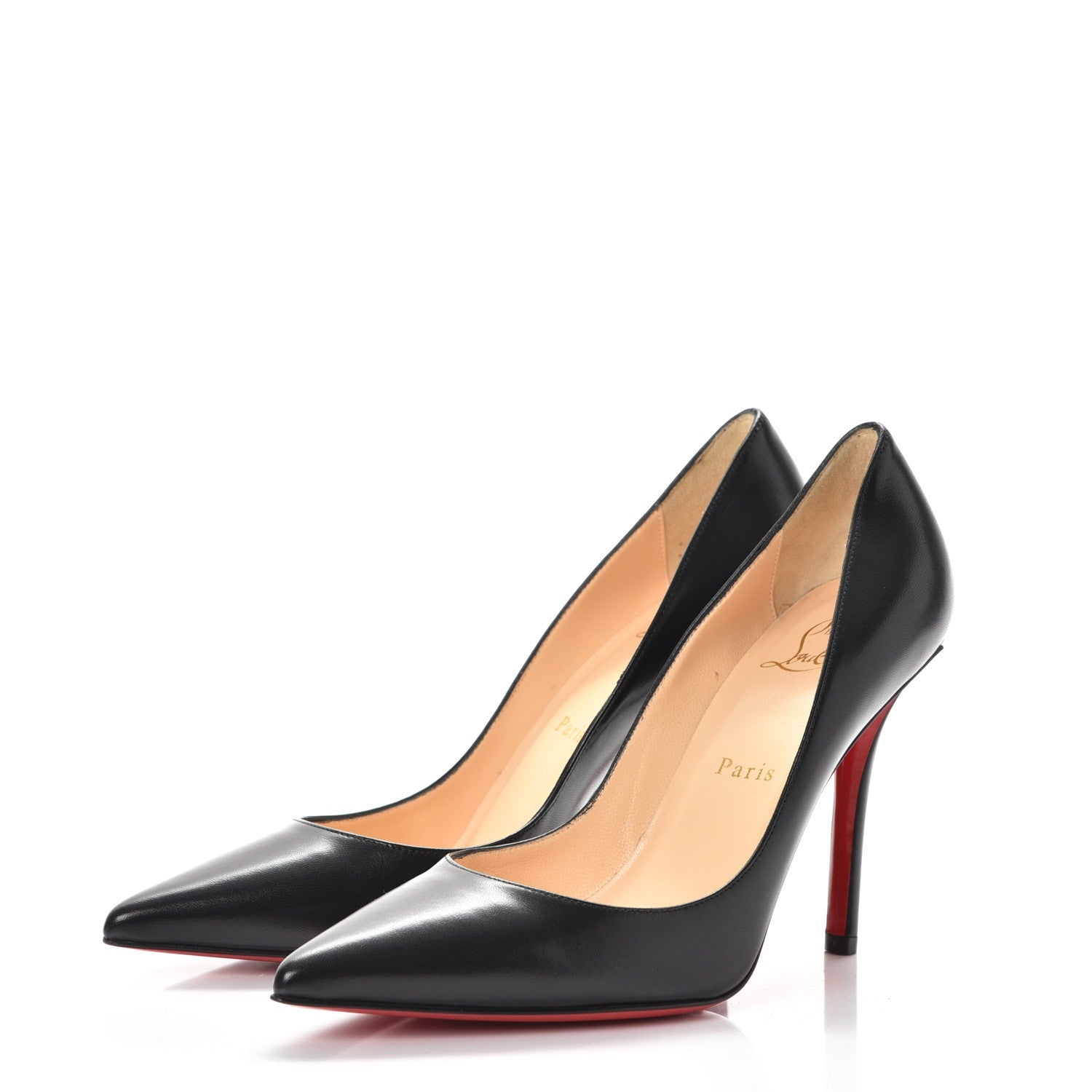 Christian Louboutin Shiny Nappa Apostrophy 100 Pumps 37.5 Black 3 of 9