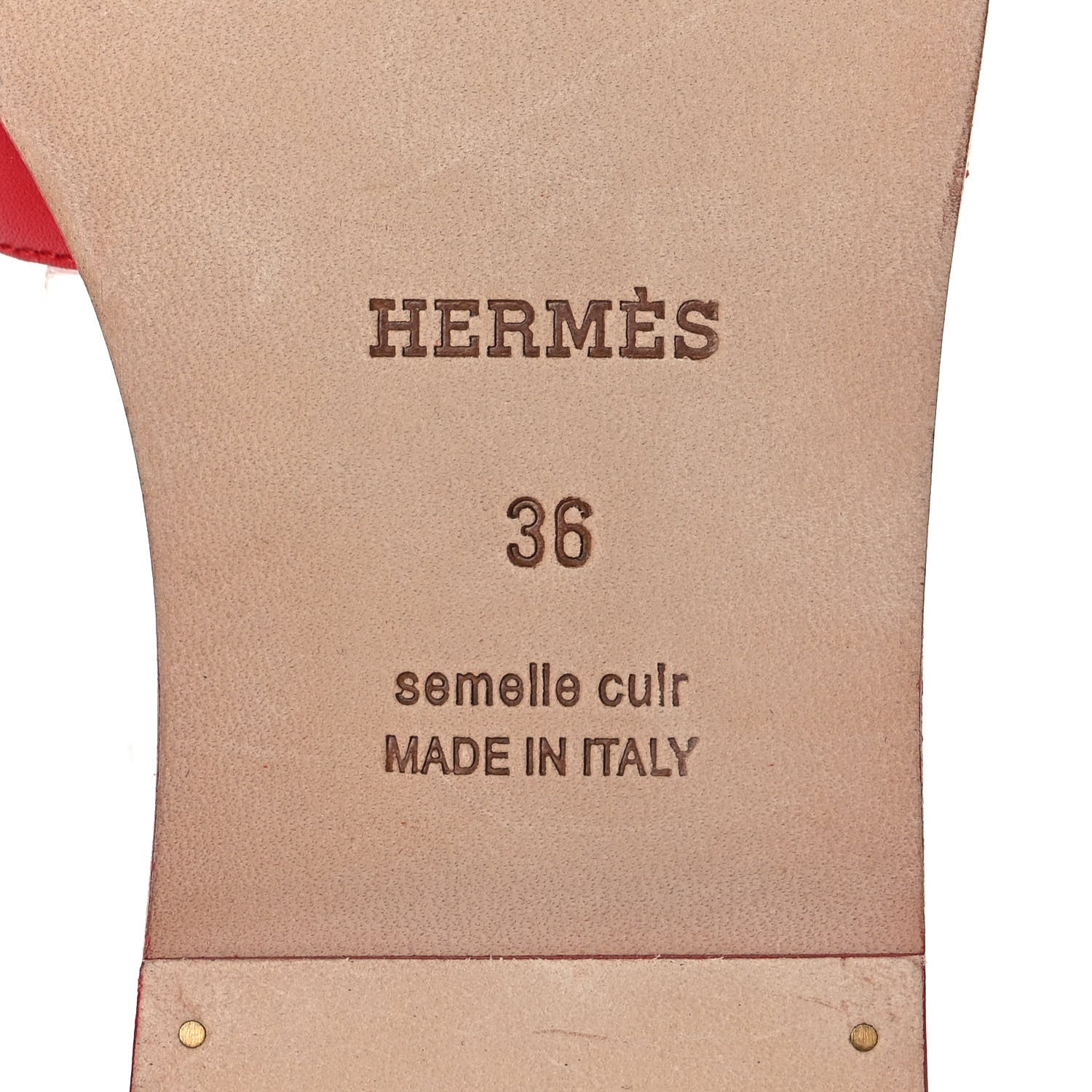 Hermes Calfskin Oran Sandals 36 Rouge Bali 6 of 8
