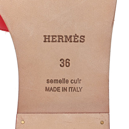 Hermes Calfskin Oran Sandals 36 Rouge Bali 6 of 8