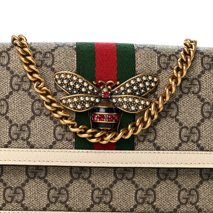 Gucci GG Supreme Monogram Web Queen Margaret Chain Wallet White 7 of 12
