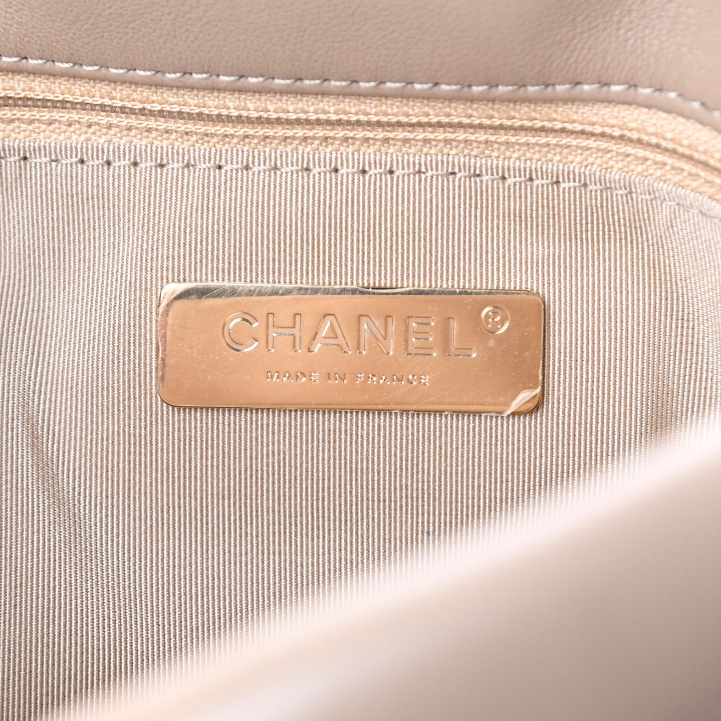 Quilted Large Chanel 19 Flap Dark Beige