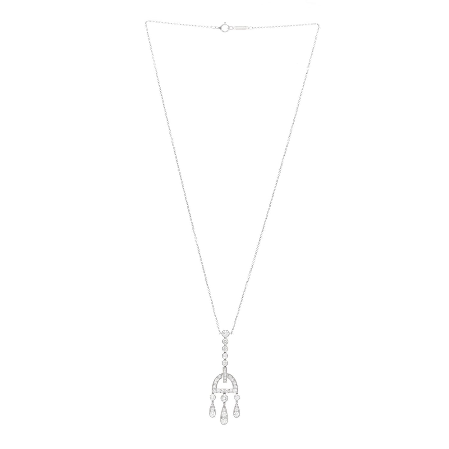 Platinum Diamond Jazz Buckle Pendant Necklace
