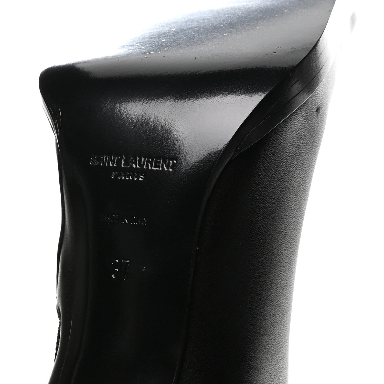 Saint Laurent Calfskin Nina 110 Knee High Boots 37 Black 7 of 9