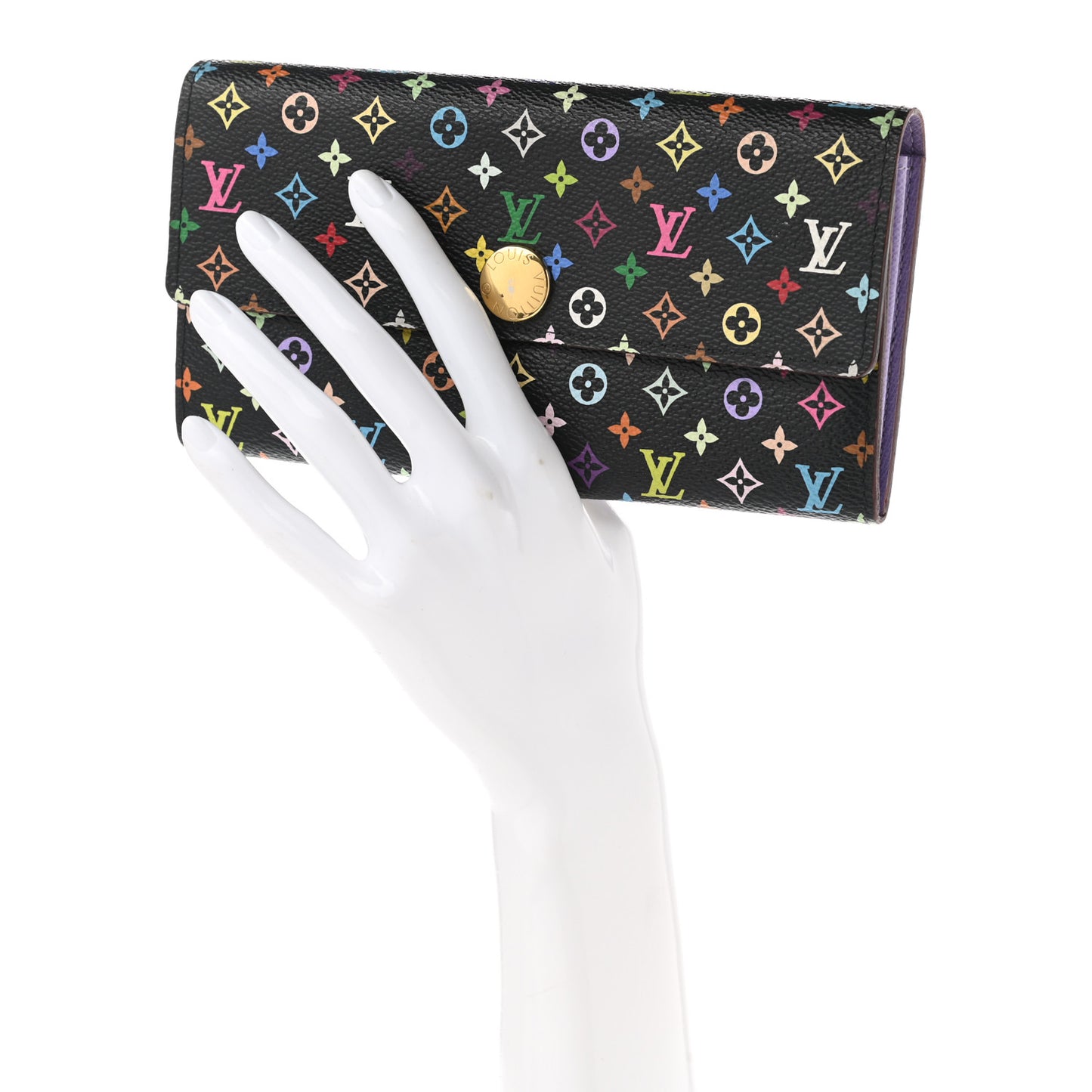 Monogram Multicolor Sarah Wallet Black Violet